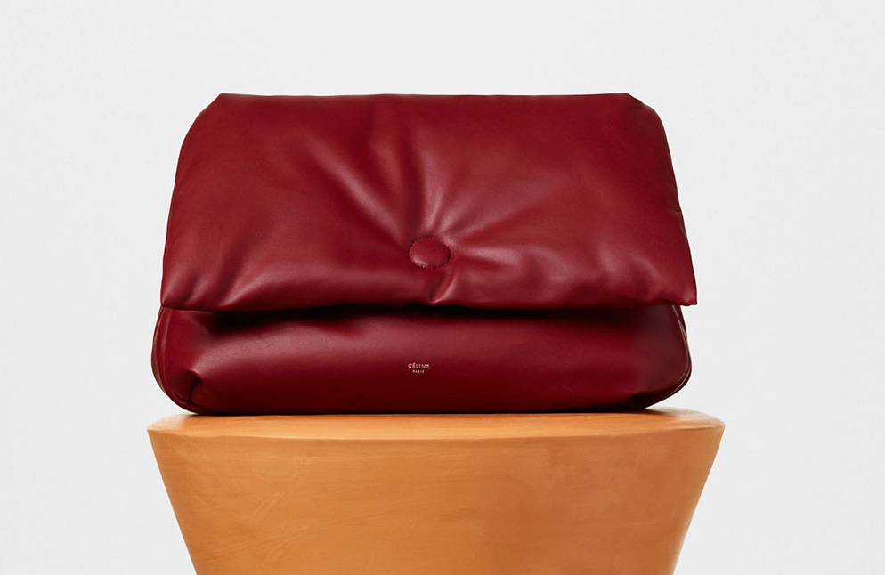 Celine-Medium-Pillow-Shoulder-Bag-Burgundy-3400