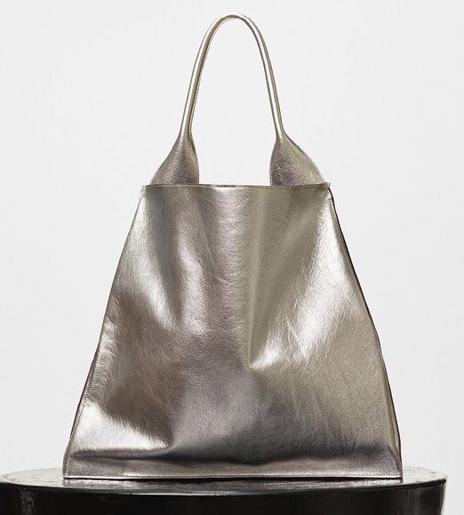Celine-Medium-Shopper-Shoulder-Bag-Silver-2500