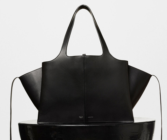 Celine-Tri-Fold-Shoulder-Bag-Black-3400