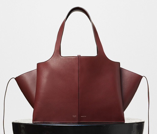 Celine-Tri-Fold-Shoulder-Bag-Burgundy-3400