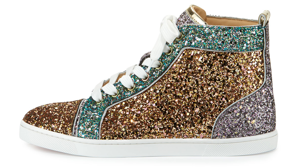 Christian Louboutin  Bip Bip Glittered High-Top Sneaker