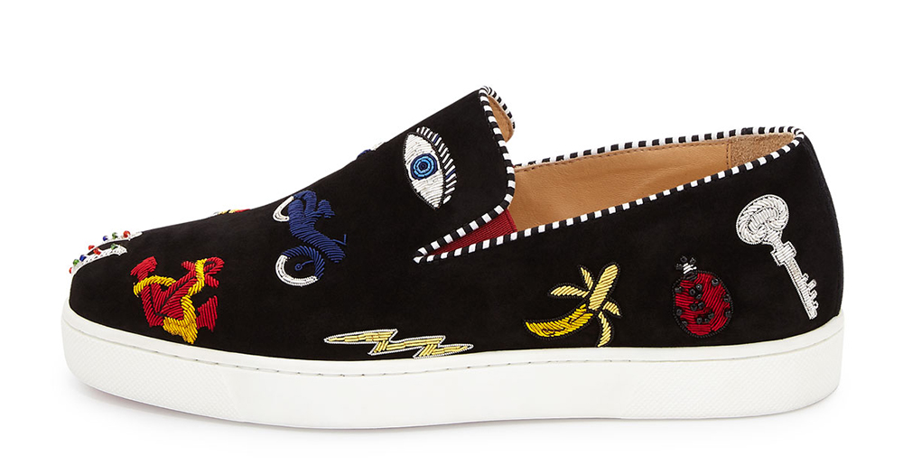 Christian Louboutin Pik N Luck Flat Suede Red Sole Sneaker