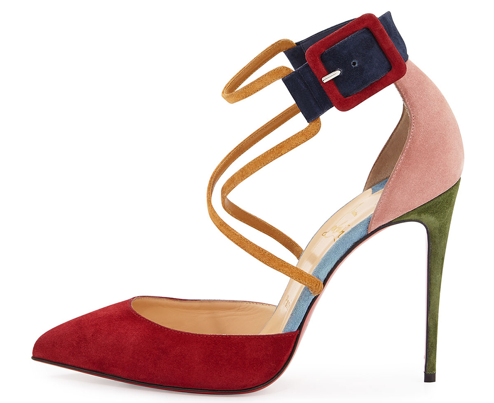 Christian Louboutin  Suzanna Colorblock Crisscross Red Sole Pump