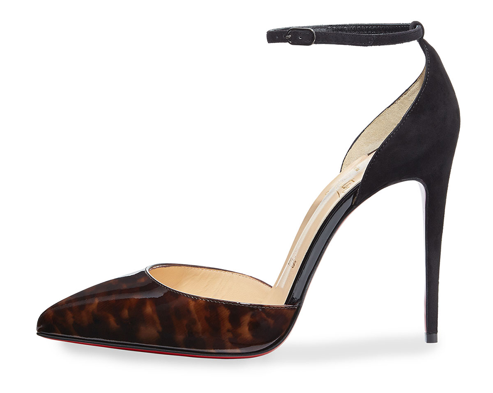 Christian Louboutin  Uptown Tortoiseshell Patent Red Sole Pump