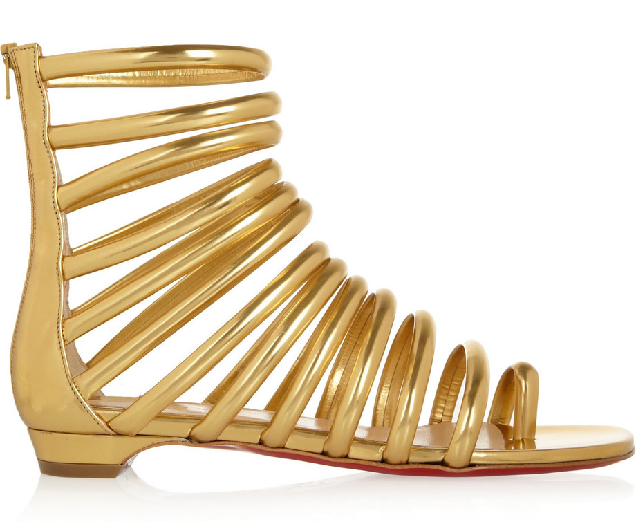 Chrsitian Louboutin Catchetta Metallic Leather Sandals