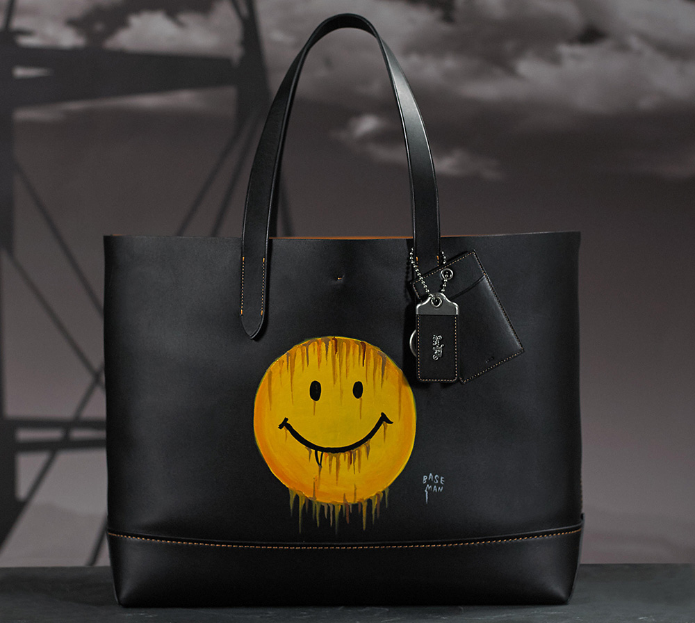 Coach-Baseman-Custom-Painted-Tote-Smiley