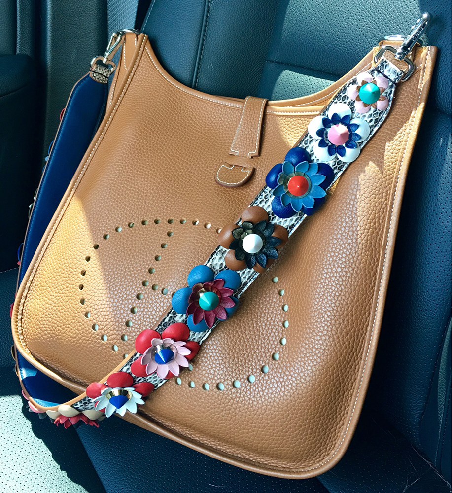 tPF Member: Amozo Bag: Hermès Evelyne Bag Strap: Fendi Floral Python Strap  Shop strap via Neiman Marcus