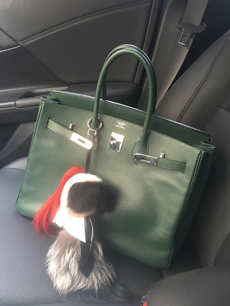 tPF Member: Amozo Bag: Hermès Birkin  Bag Charm: Fendi Karlito Bag Charm Shop bag charm for $1,000 via Neiman Marcus 