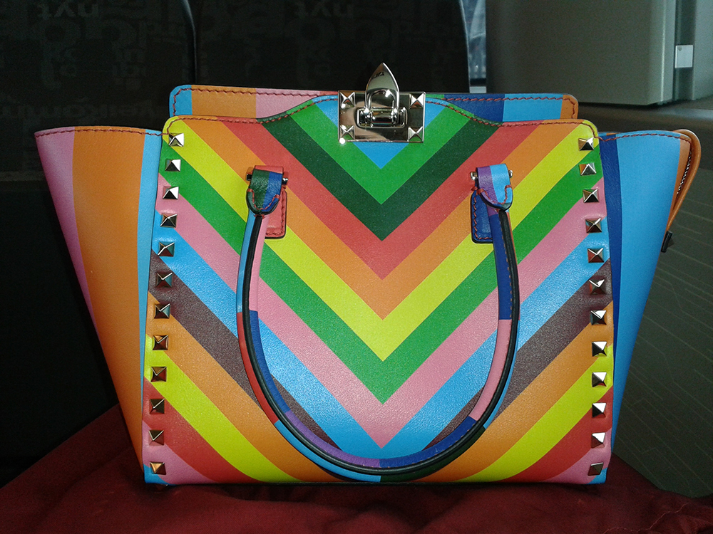 tPF Member: Livo Bag: Valentino Rockstud Chevron Shopper Tote Bag Shop: Similar styles via Neiman Marcus
