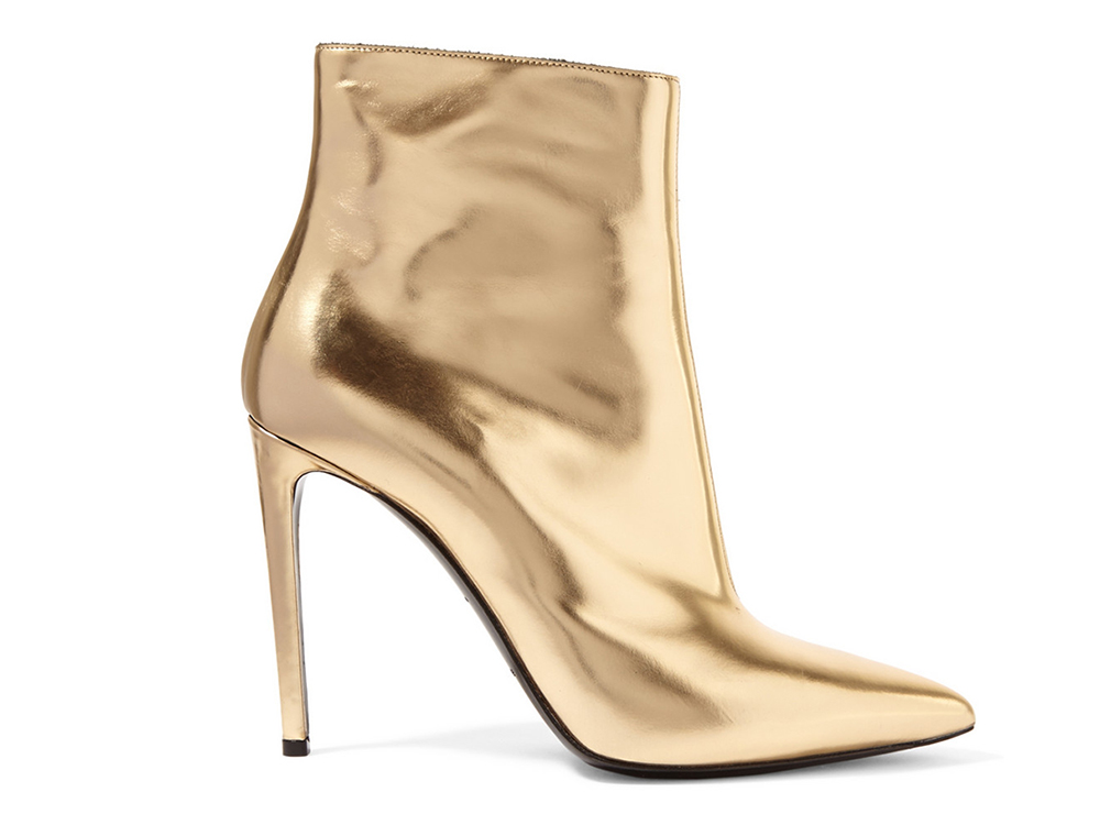 Balenciaga Mirrored-Leather Ankle Boots