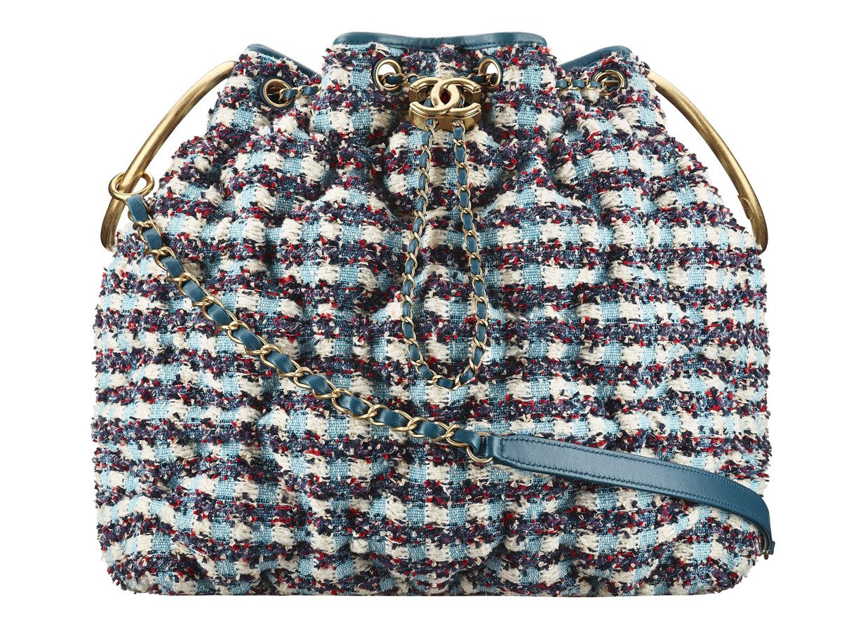 Chanel Cuba Multicoloured tweed drawstring bag