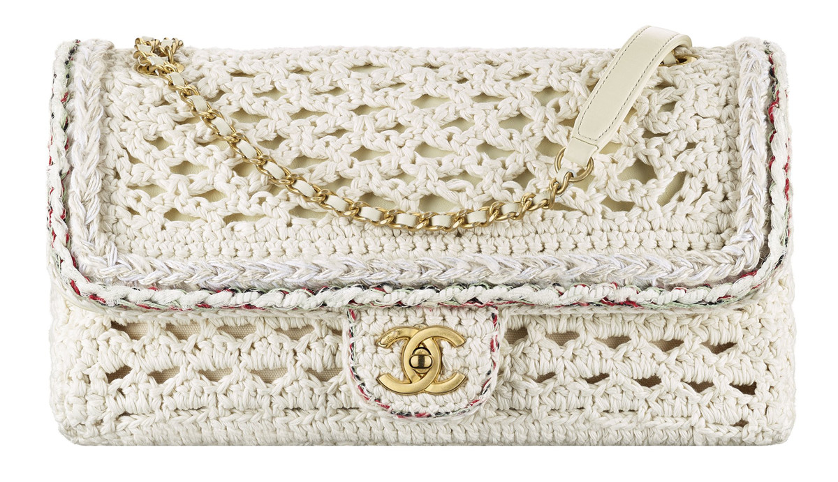 Chanel Cuba White macrame bag with a CC lock