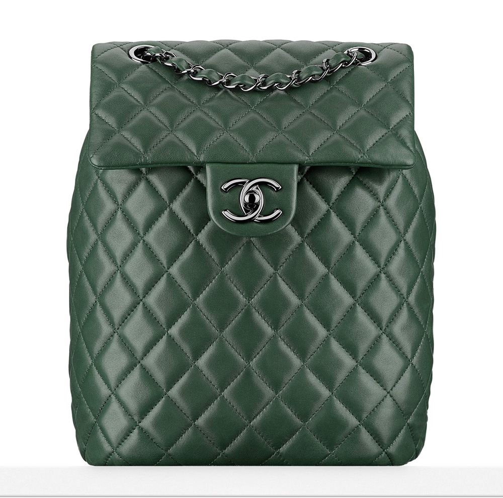 Chanel-Lambskin-Backpack-Green-3400