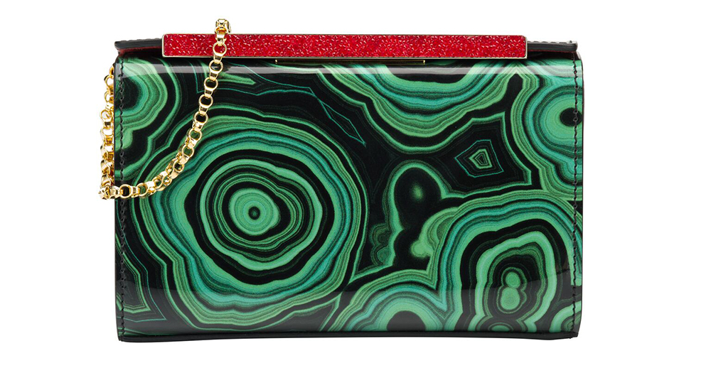 Christian Louboutin Vanite Small Clutch Malachite Pattern Patent Calfskin