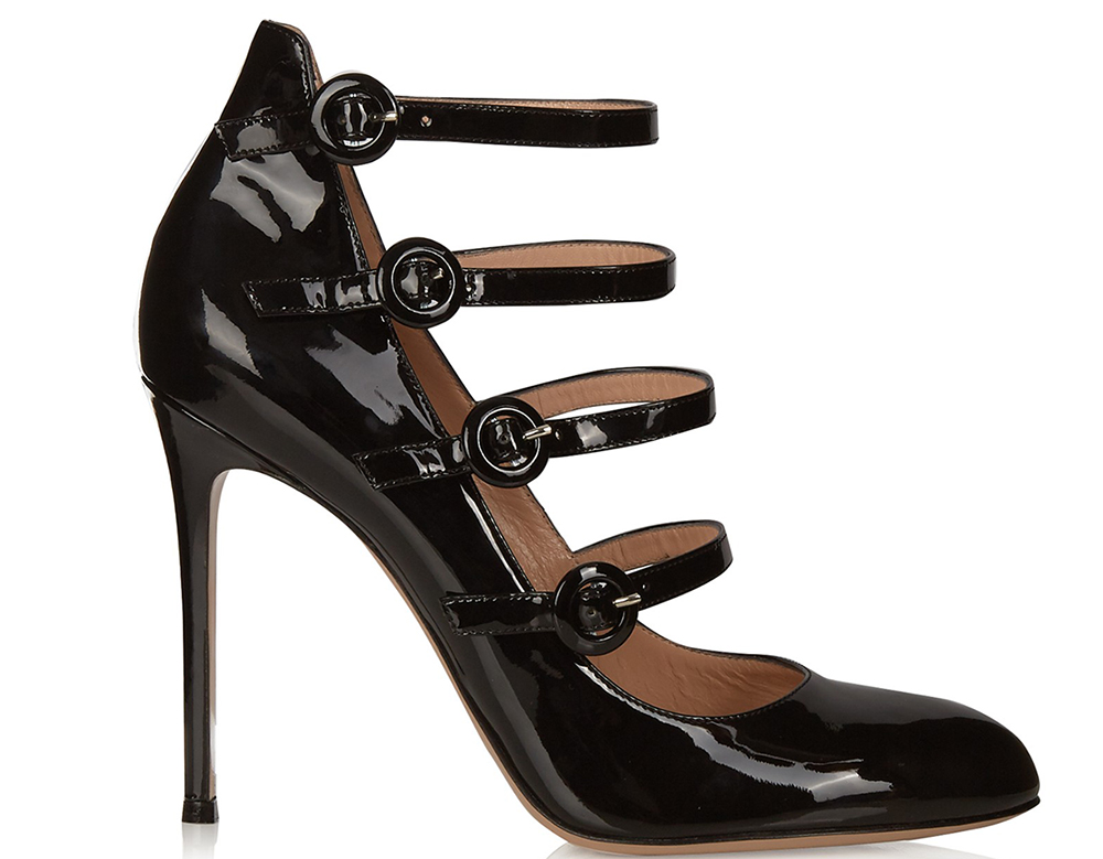 Gianvito Rossi Alexa Multi-Strap Patent-Leather Pumps