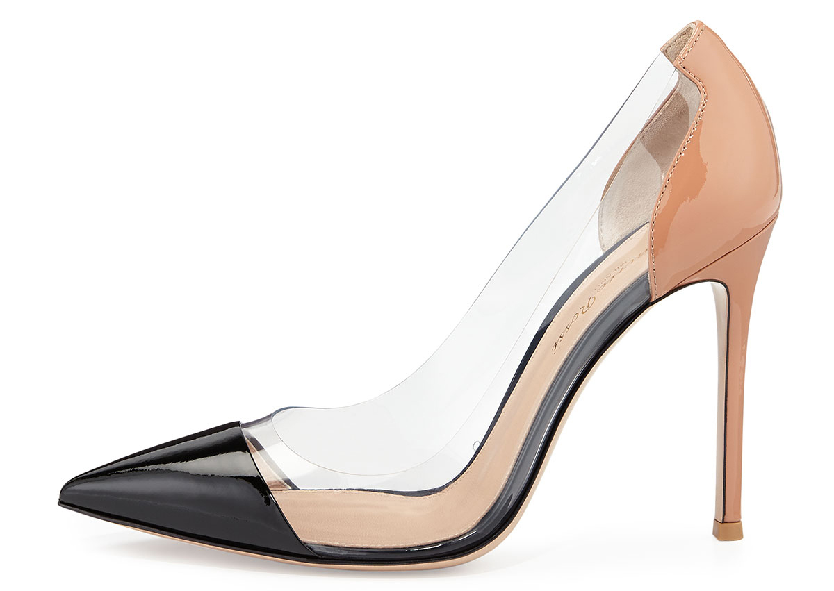 Gianvito Rossi Bicolor Patent Cap-Toe Pump