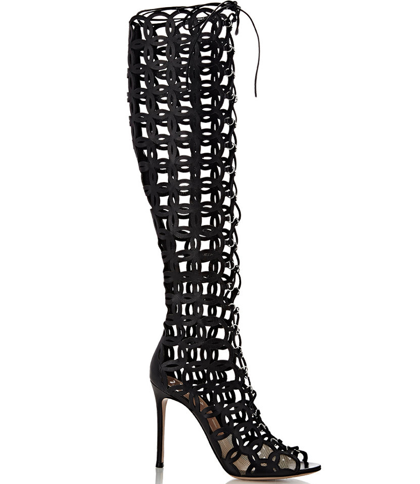 Gianvito Rossi Laser-Cut Knee Boots
