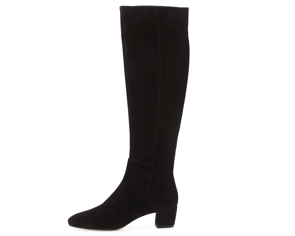 Gianvito Rossi Low-Heel Suede Knee Boot