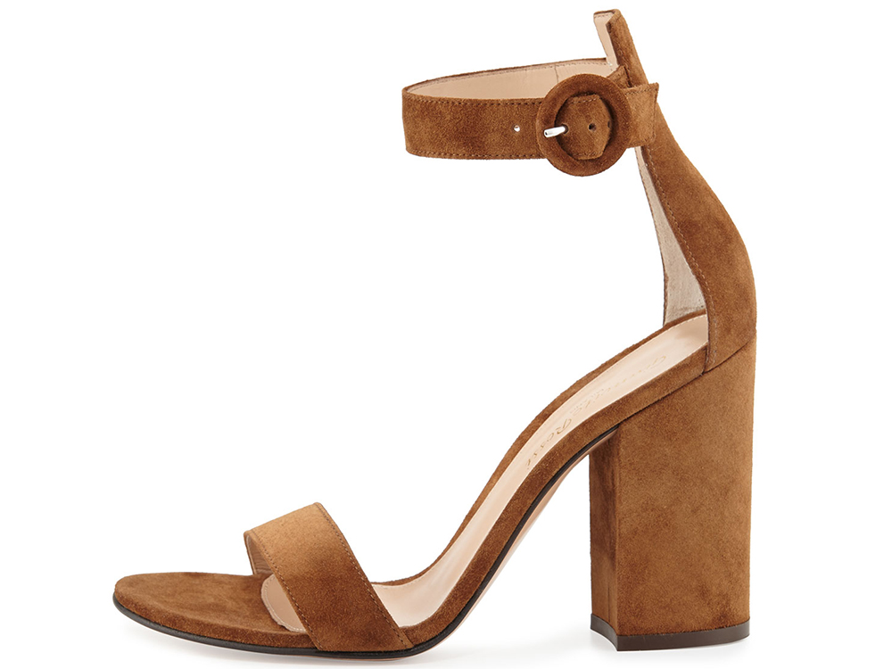 Gianvito Rossi Portofino Suede Ankle-Strap Sandal