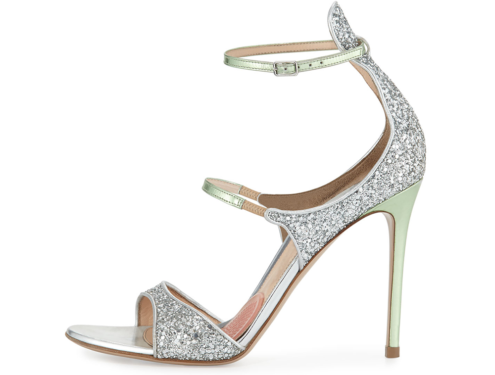 Gianvito Rossi for Mary Katrantzou Juliet Strappy Glittered Sandal