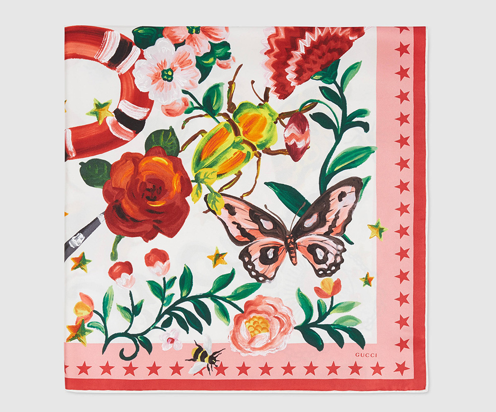 Gucci-Garden-Silk-Scarf-White