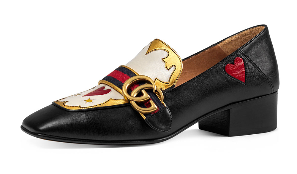Gucci Peyton Heart-Embroidered Loafer