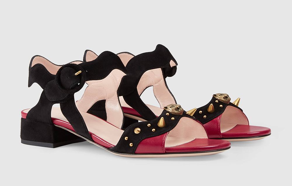 Gucci Suede Studded Sandal