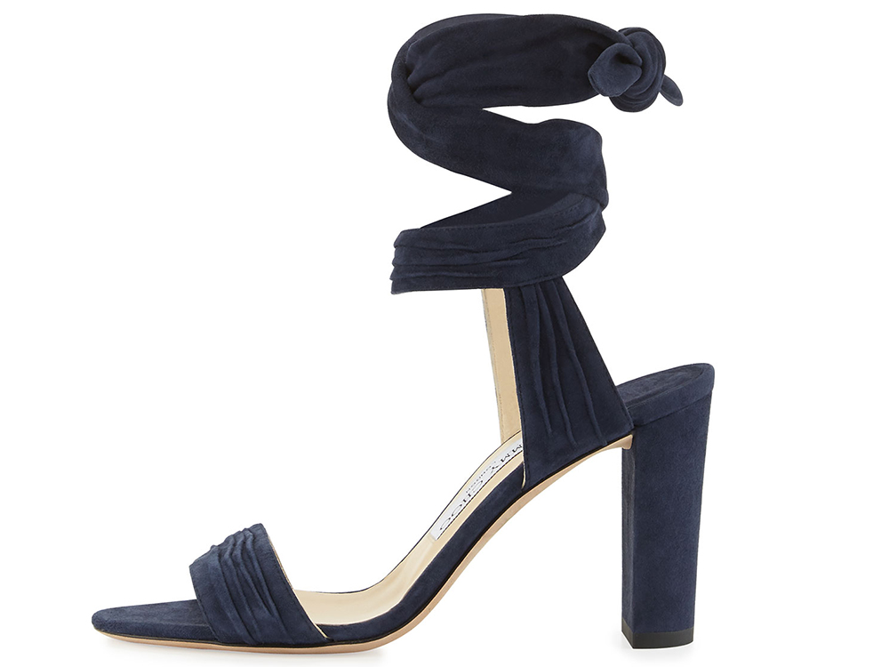 Jimmy Choo Kora Suede Ankle-Wrap 85mm Sandal