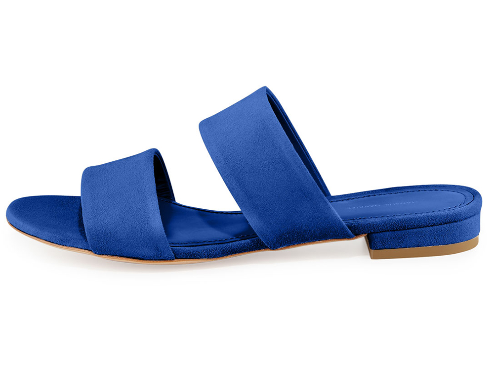 Mansur Gavriel Suede Two-Band Flat Slide Sandal