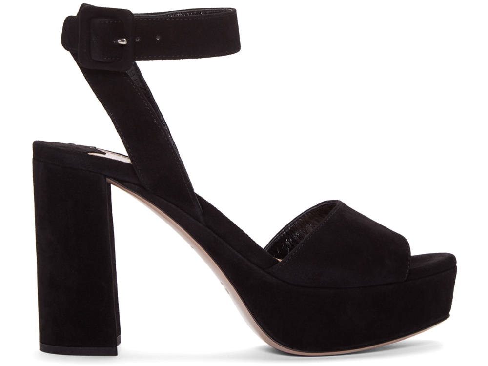 Miu Miu Black Suede Sandals