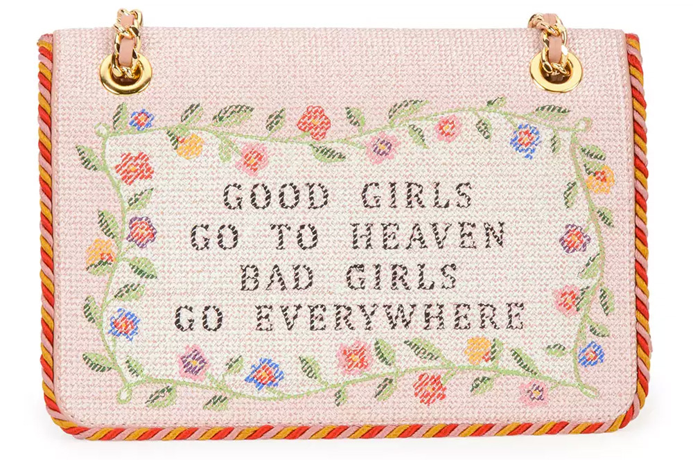 Moschino-Needlepoint-Flap-Bag