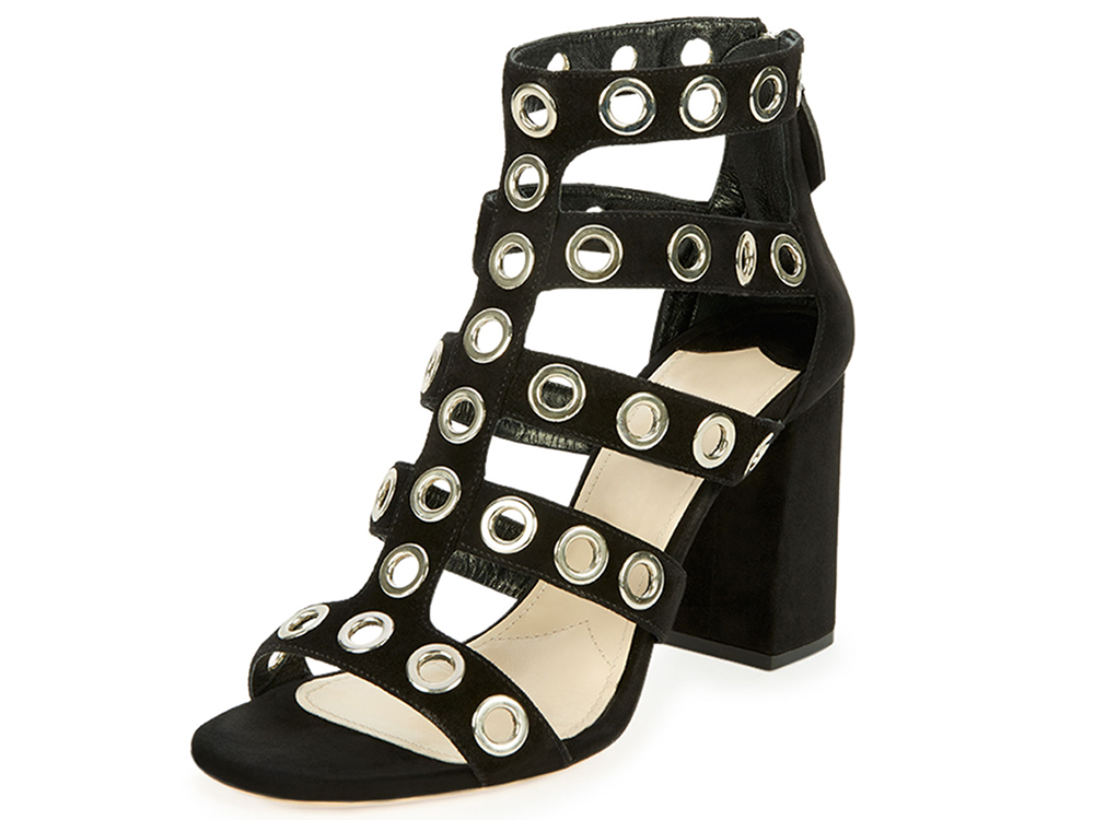Prada Rivet-Studded Caged Sandal