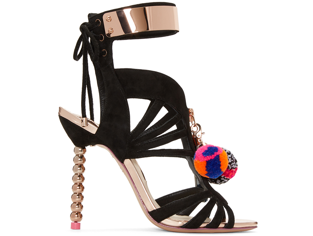 Sophia Webster  Black Pom Pom Yasmina Heels