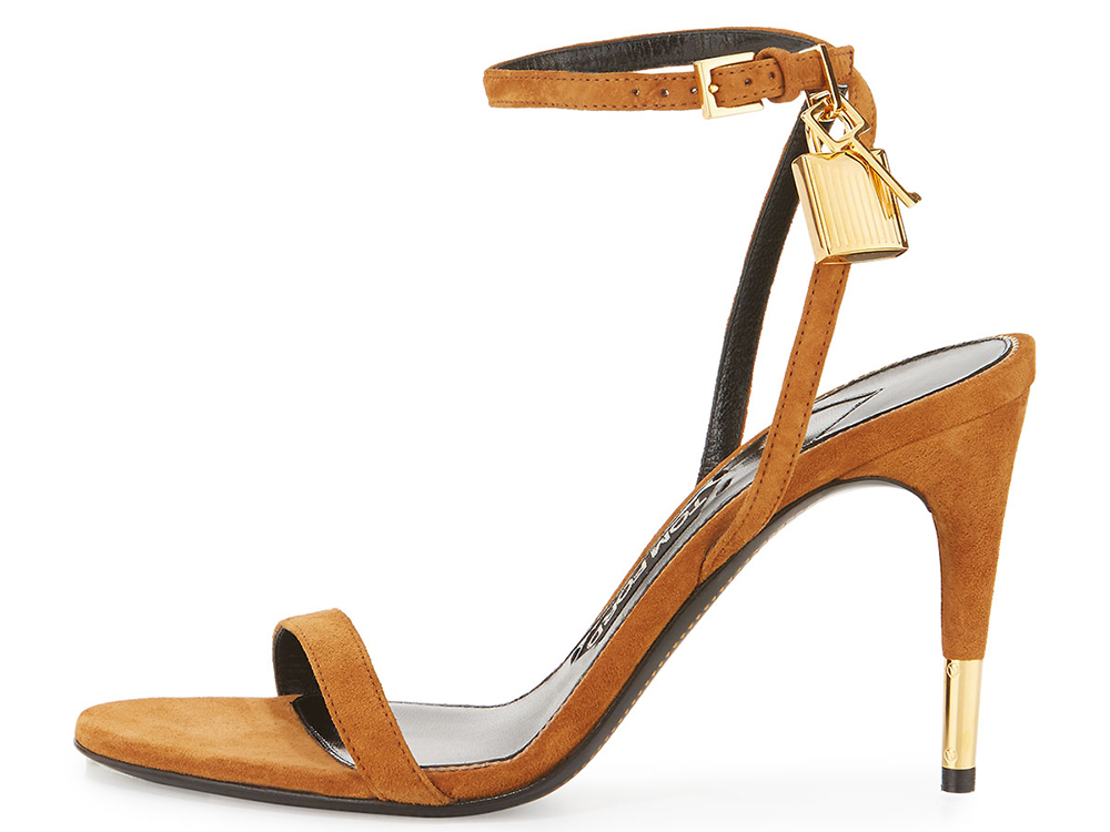 TOM FORD Suede 85mm Ankle Lock Sandal
