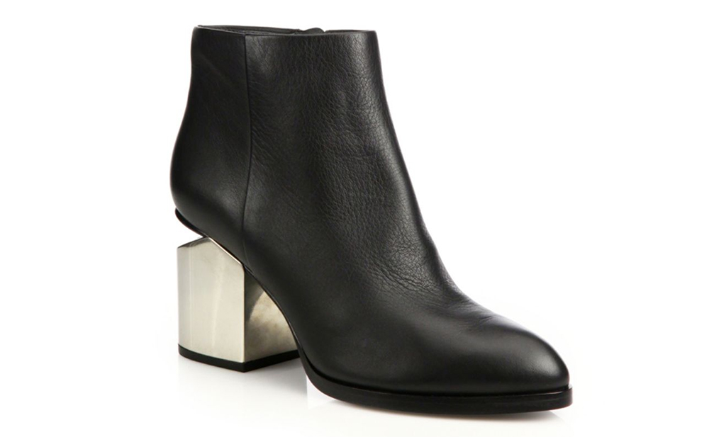 Alexander Wang Gabi Leather Block-Heel Booties