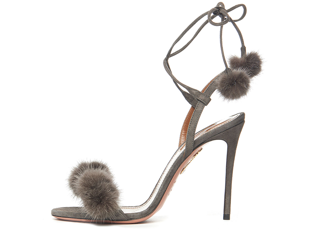 Aquazzura Wild Russian Mink Fur Sandal