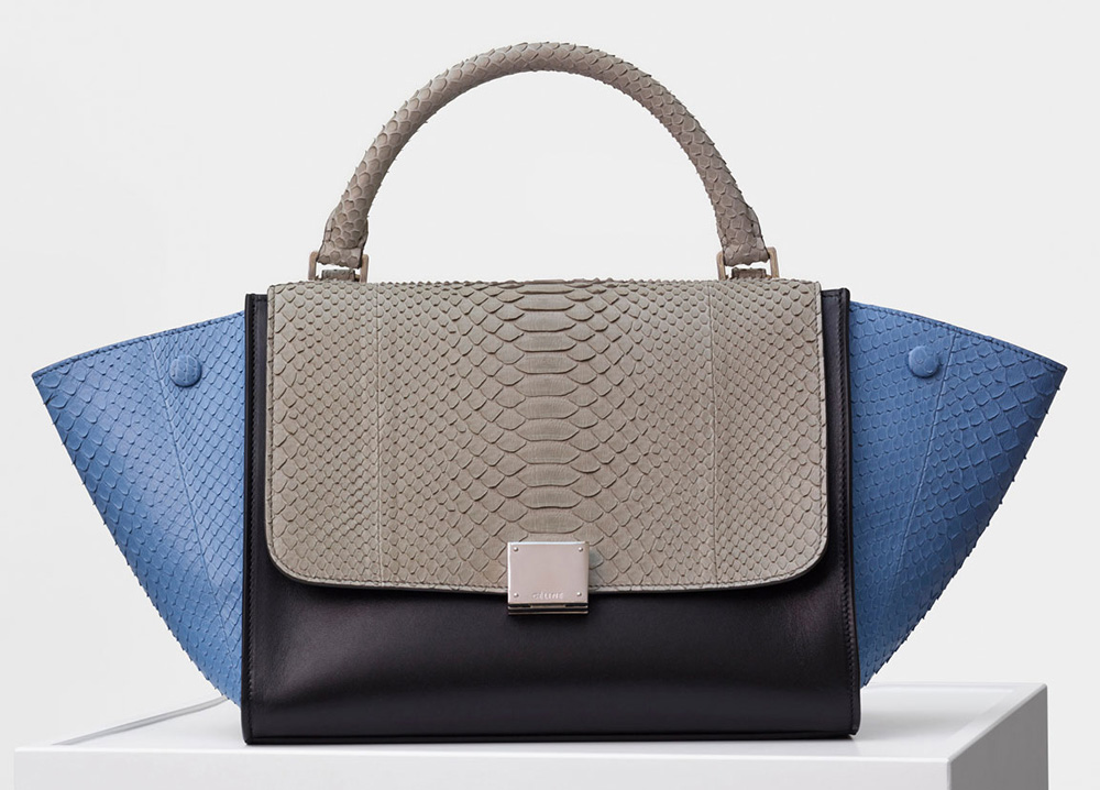 Celine-Trapeze-Bag-Blue-Python-4500