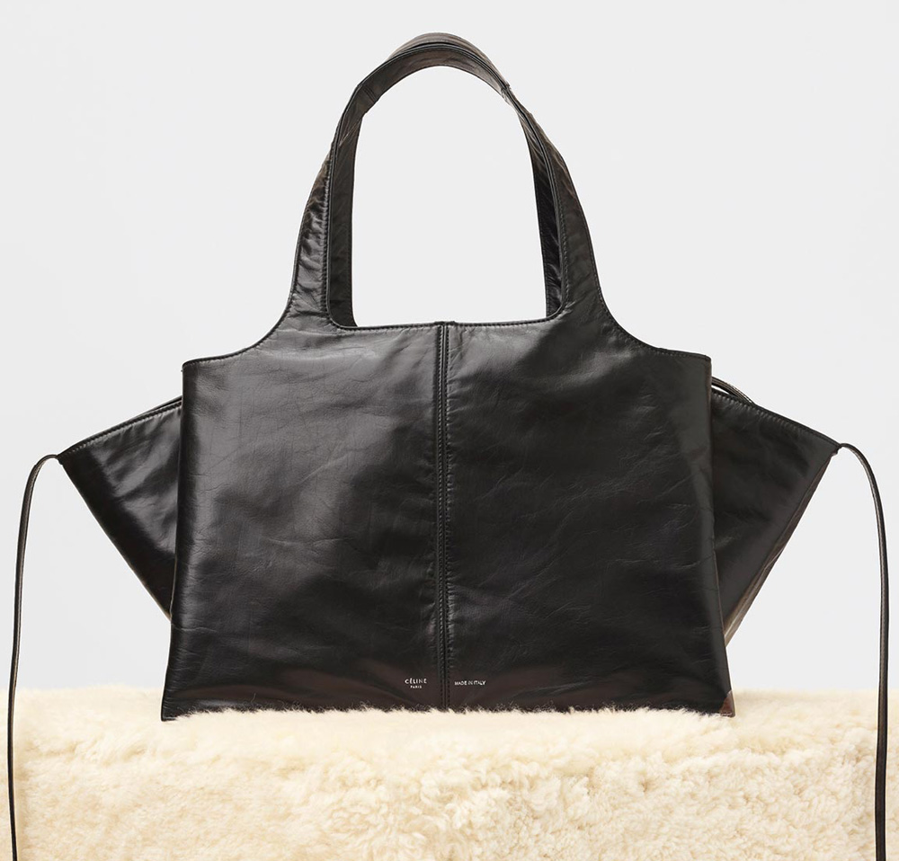 Celine-Tri-Fold-Shoulder-Bag-Black-3750