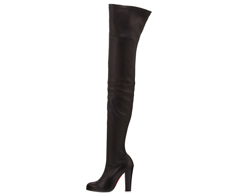 Christian Louboutin Verusch Leather 100mm Over-the-Knee Red Sole Boot