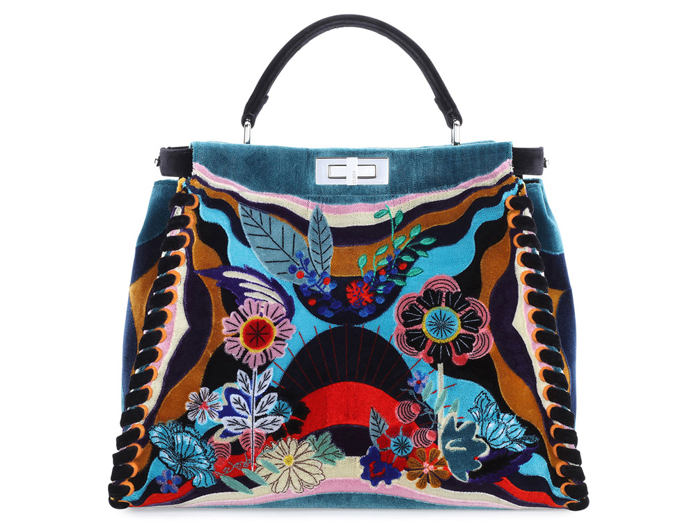 Fendi-Peekaboo-Embroidered-Velvet-Bag