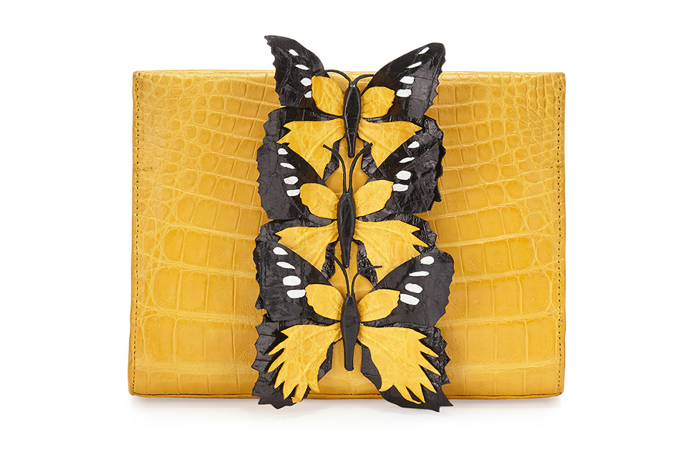 Nancy Gonzalez Butterfly Crocodile Small Clutch Bag