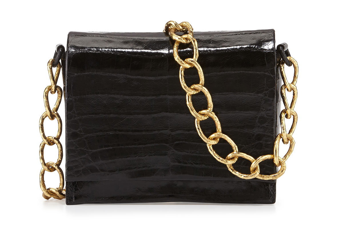 Nancy Gonzalez Small Crocodile Chain Shoulder Bag