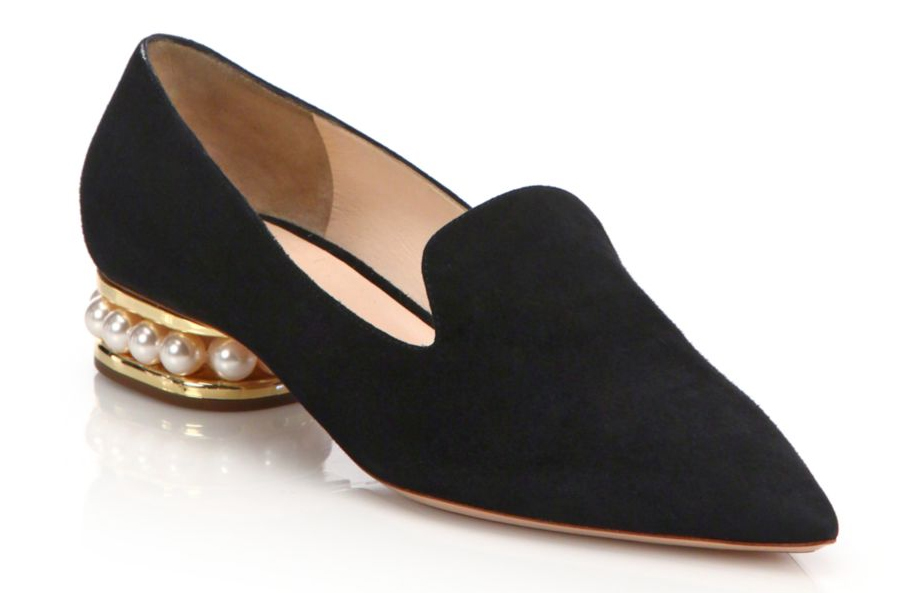 Nicholas Kirkwood Casati Pearly Heel Suede Loafers