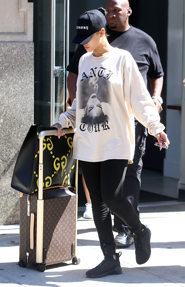 Rihanna-Gucci-Ghost-XL-Tote-Louis-Vuitton-Rolling-Luggage