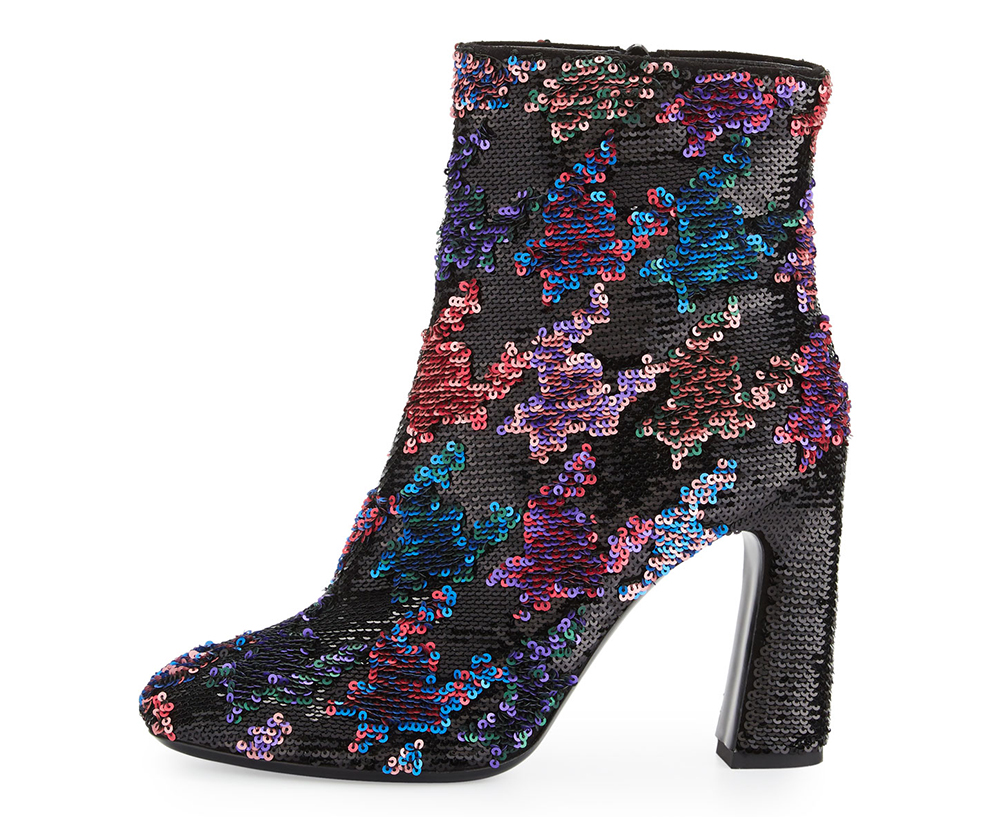 Roger Vivier Sequined Chunky-Heel Bootie