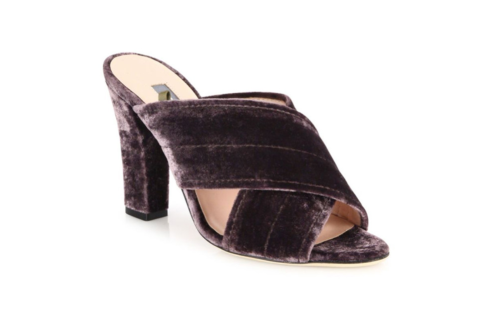 SJP by Sarah Jessica Parker Halcyon Velvet Crisscross Mules