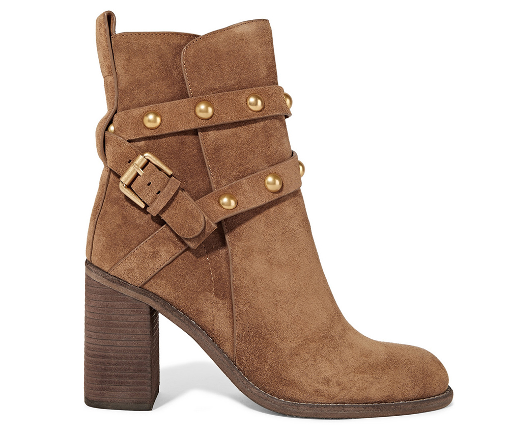 See By Chloe Studded Suede Ankle Boots
