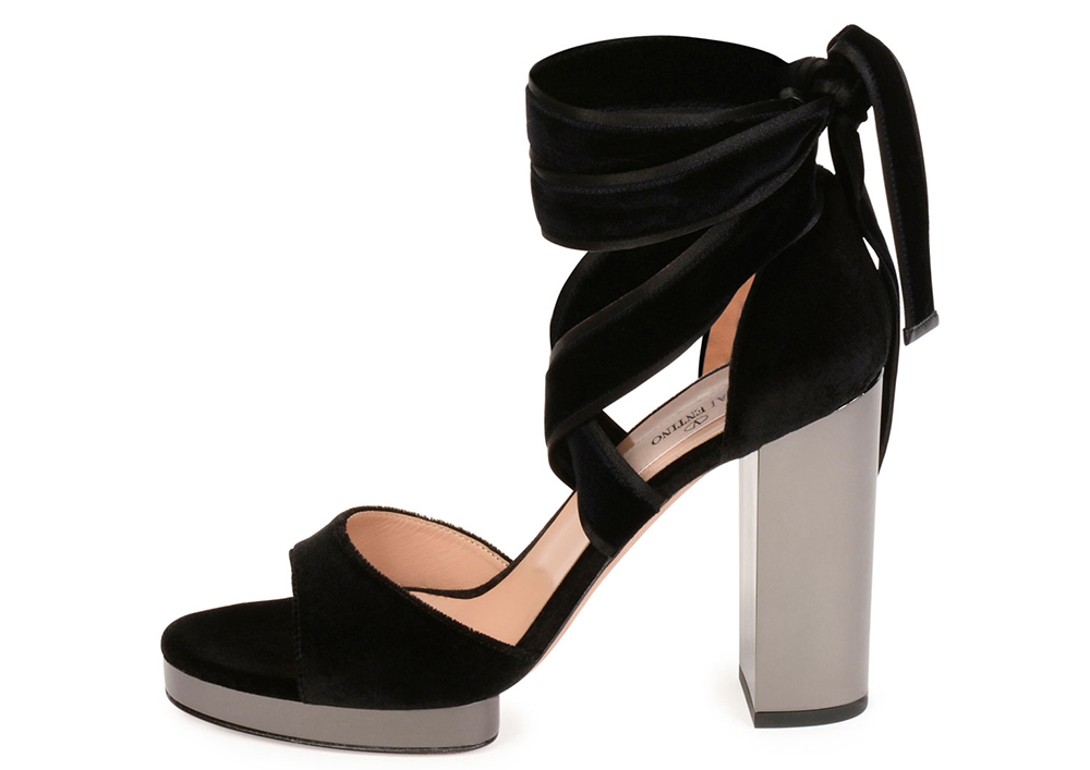 Valentino Ballet Fever Velvet Ankle-Wrap Sandal