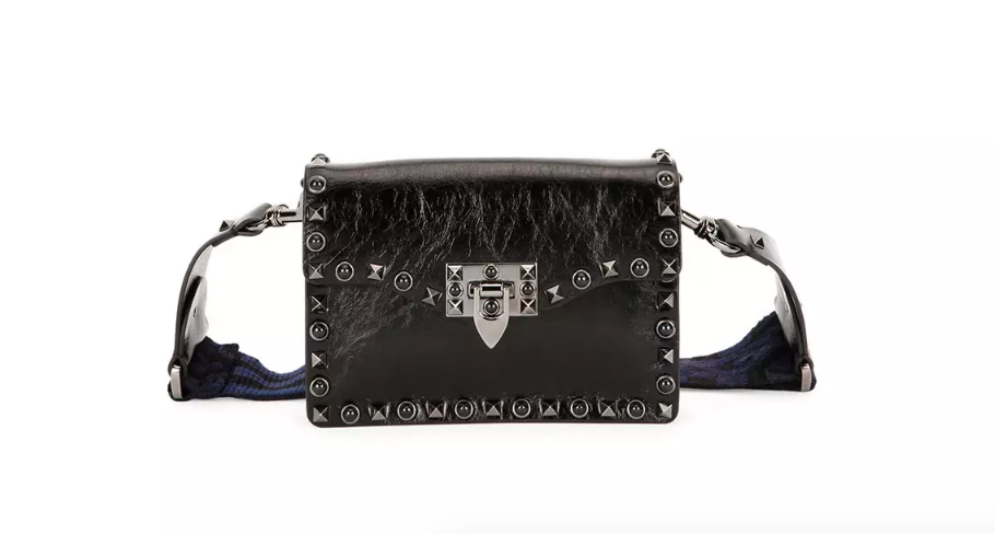 Valentino Rockstud Rolling Guitar-Strap Shoulder Bag