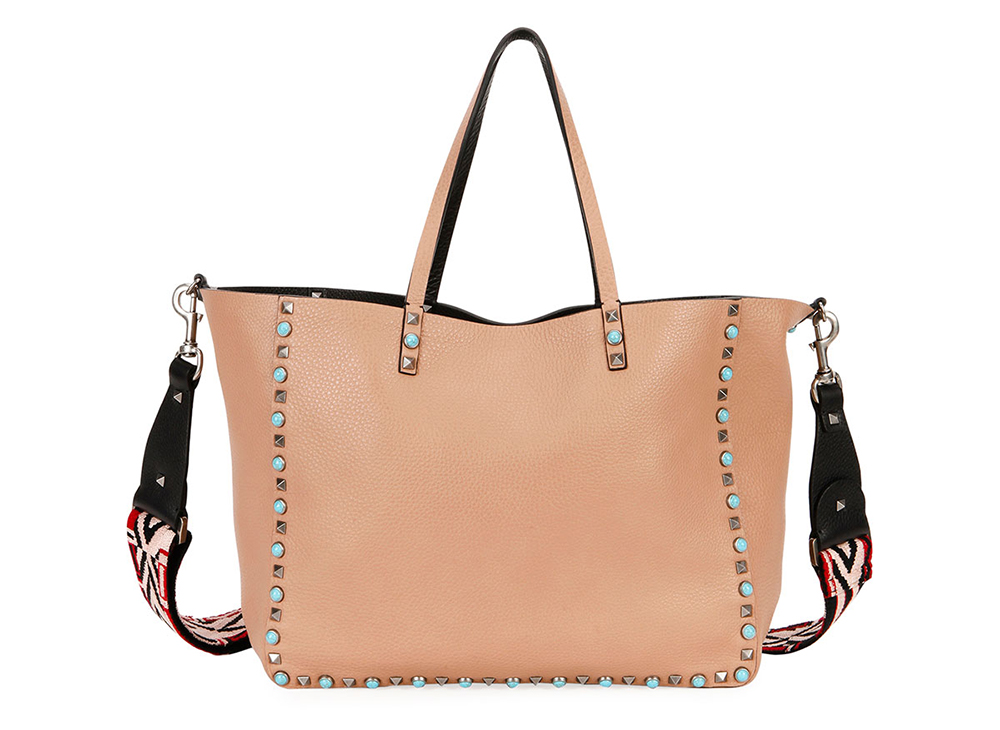 Valentino Rolling Rockstud Reversible Leather Tote Bag